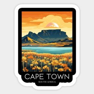 A Pop Art Travel Print of Cape Town - South Africa Sticker